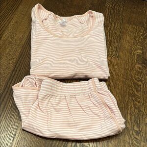 LAKE Pajamas Pima Striped Pink Women's Shorts Pajama Set